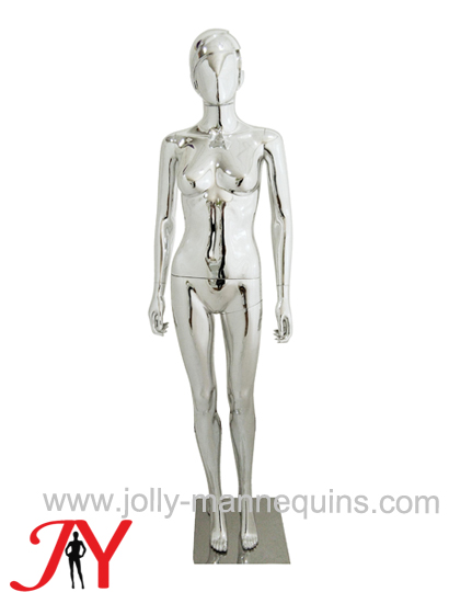 高档服装模特道具 电镀银色女模特 抽象塑料全身女模展示架 SF-6