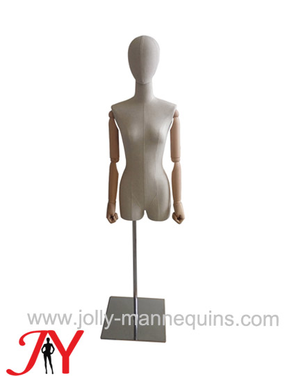 JOLLY MANNEQUINS-服装半身包布女模特带头带手原木色手臂JY-FD01