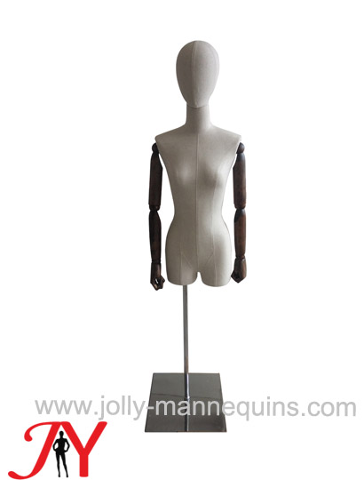 JOLLY MANNEQUINS-服装店展示架棉麻包布半身女模特 仿古色手臂JY-FD02