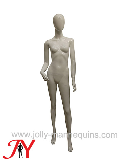 jolly mannequins female egghead mannequin with white glossy skin-RPF-1