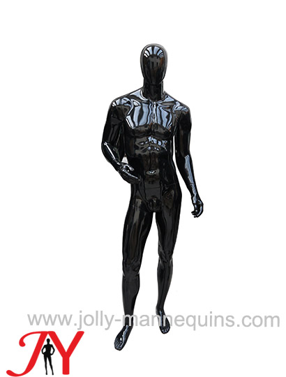 JOLLY MANNEQUINS-男全身亮黑蛋头假人模特架 玻璃钢人体模特道具JY-RP-M103C