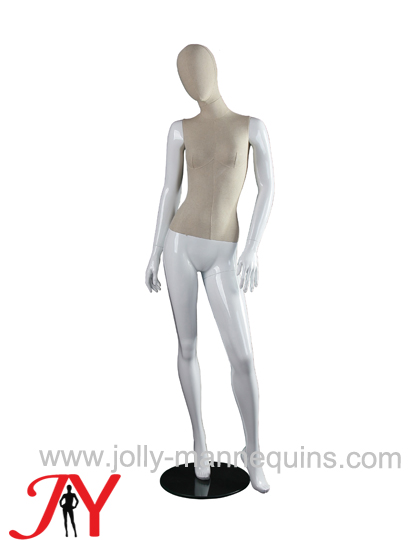 Jolly mannequins-female egghead mannequin with white glossy-JY-HW-10