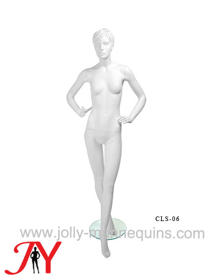 Jolly mannequins-realistic female mannequin with white matte sculpture hair-CLS06