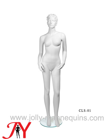 Jolly mannequins-realistic female mannequin with white matte color sculpture hair-CLS01