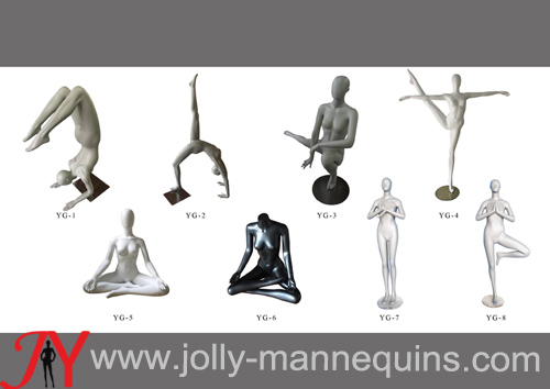 Moderigtige glasfiber kunst mannequins，YOGA mannequins indsamling, sports mannequins til visning