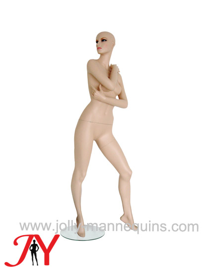 Jolly mannequins sexy unique pose light skin color realistic female mannequin with wide open legs pose JY-AR16