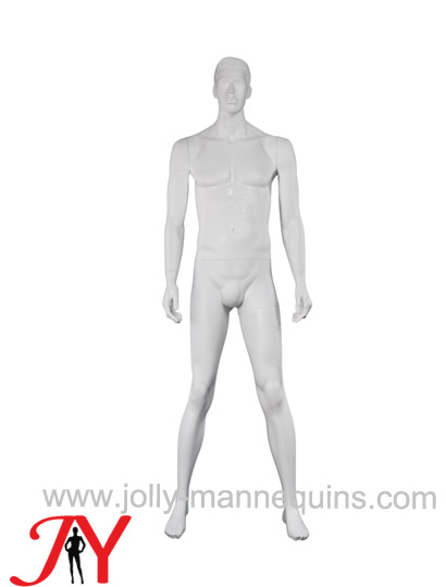 Jolly mannequins sculpture hair white color realistic male mannequin straight arms wide open legs JY-SU050