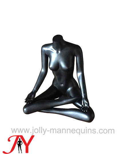 headless mannequin female yoga mannequin black glossy-YG-6