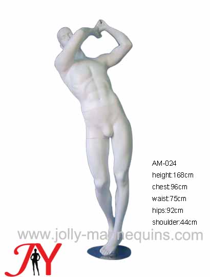 Jolly mannequins- white color realistic sport mannequin with golf playing movement pose AM-024