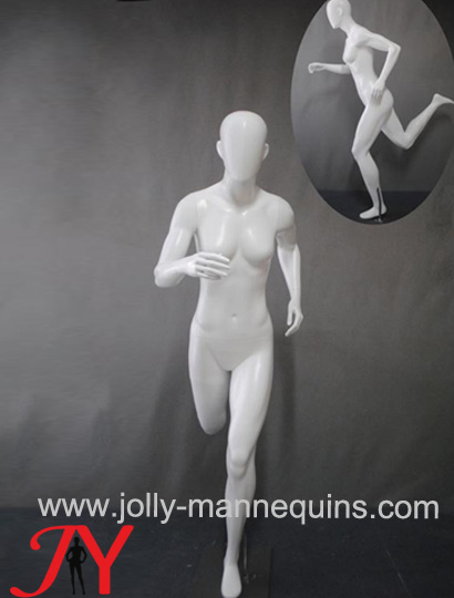 Jolly mannequins-abstract fiberglass mannequin runner athletic /female model sport running mannequin with long steps AW-245