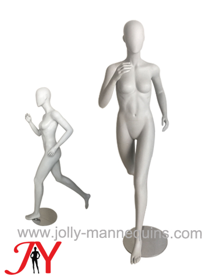 Jolly mannequins-sport female running mannequin matt white color LuLu-FR