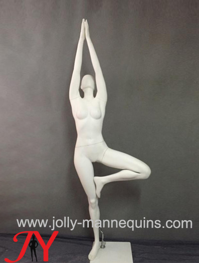 白色哑光彩色抽象瑜伽树造型女人..