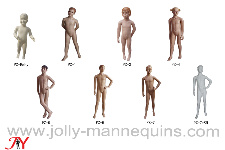 Jolly mannequins-逼真的雕塑头发儿童人体模型系列