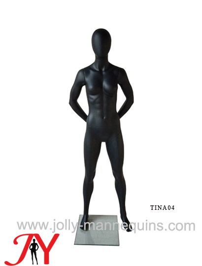 Jolly mannequins-best selling back arms sport female egghead mannequin metallic gray color Tina04