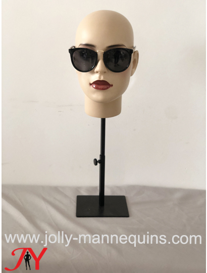 Jolly mannequins lifelike makeup skin color bald head European female display mannequin head Anita