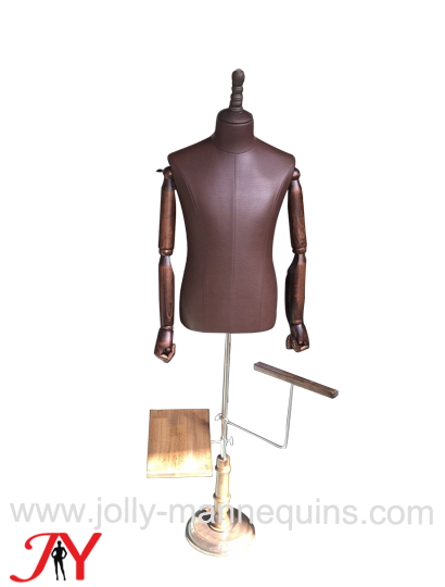 jolly mannequins brown PU male dress fabric form DM06 for suits display, shoes display