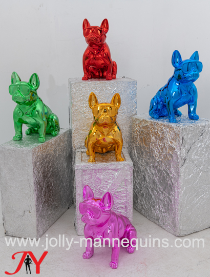 Jolly mannequins 5 chrome colors store display home decor bull dog animal figures Bulldog