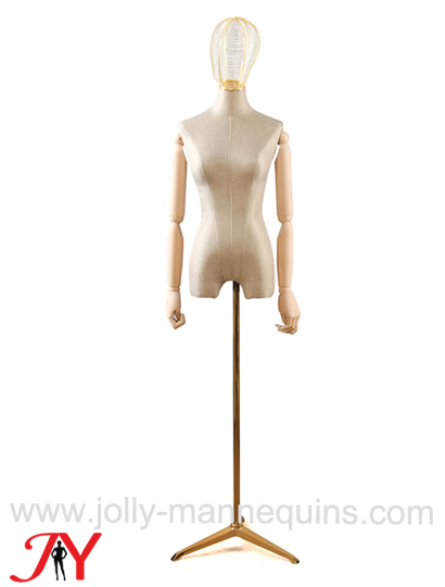 jolly mannequins adjustable dutch velvet beige color female dress form B03