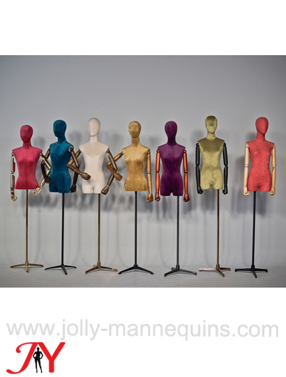 jolly mannequins suede fabric cover female mannequin dress bust form Alisa