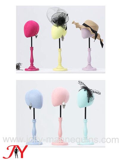 Jolly mannequins colored suede cover mannequin head form-Lina