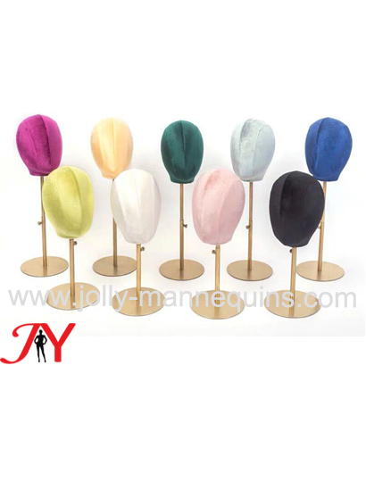 jolly mannequins Pleuche colored fabric mannequin head form