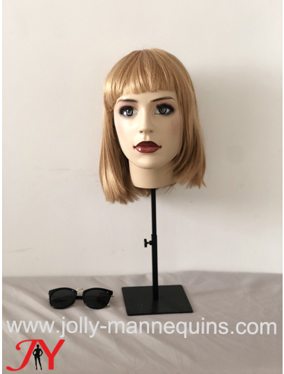 jolly mannequins adjustable height wigs display mannequin head-Anita