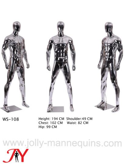 silver color male sport athletic mannequin WS108