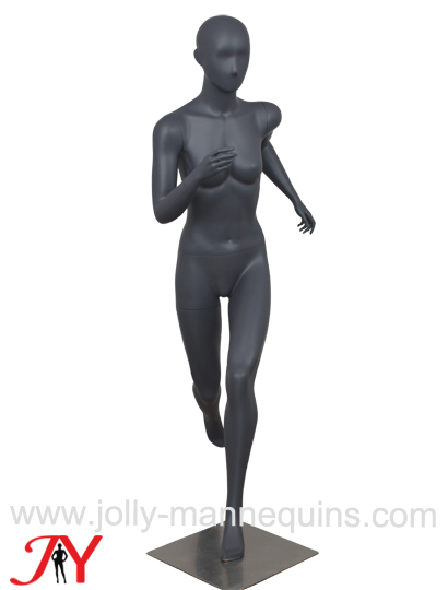 jolly mannequins dark gray color abstract head female running mannequin YD02