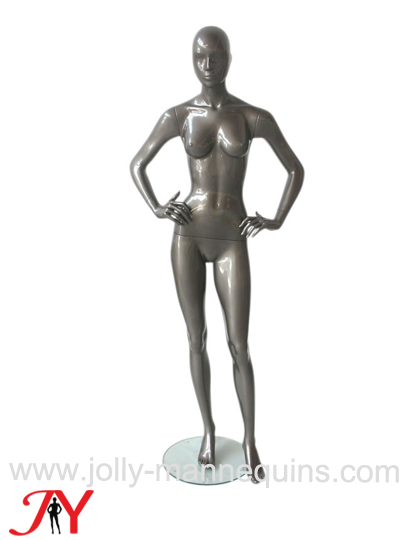 jolly mannequins silver glossy arms on waist female abstract mannequin Alfa02