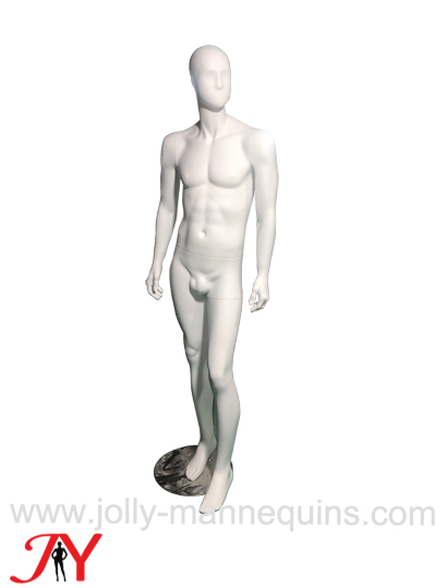 white matte color abstract face full body standing male abract mannequin Brian01