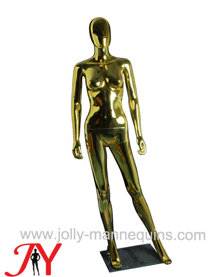 电镀金色女全身模特道具 女装婚纱展示橱窗塑料人体模特架 F-1