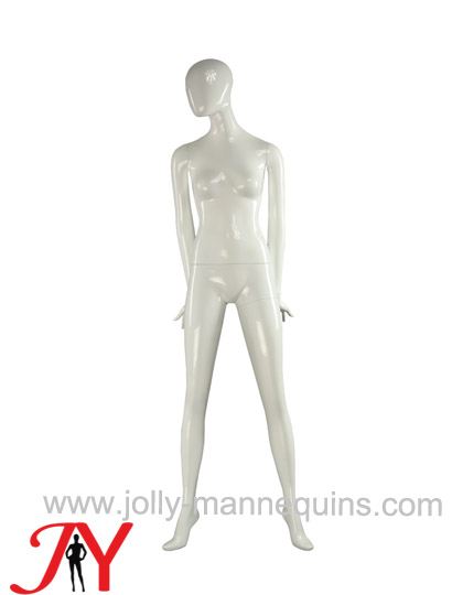 Jolly mannequins best design female egghead mannequin WITH arms backward abstract high glossy white color  JY-1029