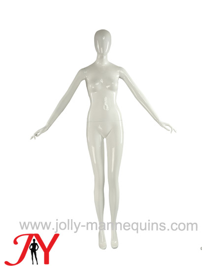 Jolly mannequins best selling stylized female egghead mannequin straight legs white glossy color painted JY-1027