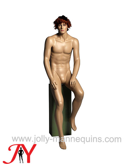 Jolly mannequins-Caucasian man gender realistic male mannequin with makeup, wig-JY-073