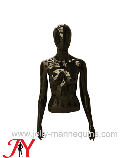 女半身亮黑服装模特道具直手带头橱窗展示服装架子DEF-01