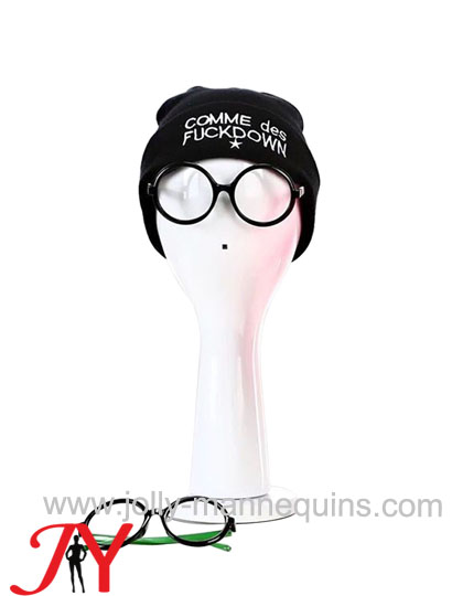 Jolly mannequins-Plastic egghead design mannequin display head with long neck white glossy PH002A