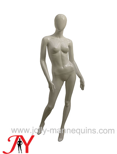 JOLLY MANNEQUINS-蛋头成人服装模特亮白玻璃钢全身女站立人体模特 橱窗陈列道具ARU-0105+RP