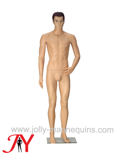 男模特服装道具左手放腰部男士全身肤色服装模特架服装男模塑料模特M4