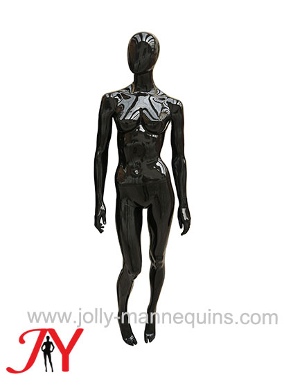 JOLLY MANNEQUINS-蛋头玻璃钢模特道具女全身亮黑女装橱窗假人展示架JY-CSRP-15