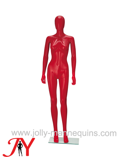 红色站立塑料成人全身女模特道具婚纱时尚衣服展示女模特JY-FF01