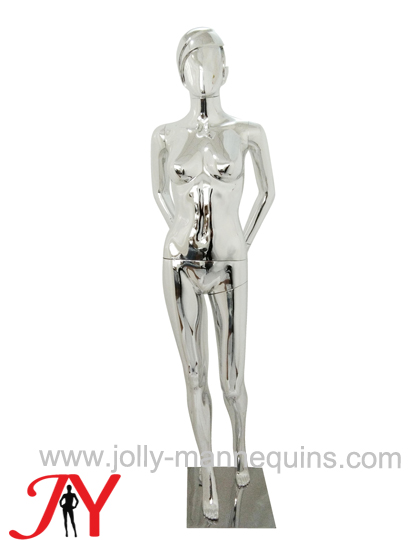 JOLLY MANNEQUINS-全身站立双手背后镀银抽象女模特 女装展示架SF-19