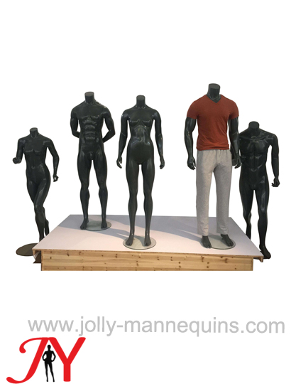 黑色服装运动男模特道具组合 运动休闲服装店橱窗陈列展示模特
