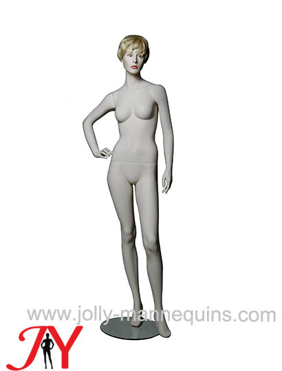右手叉腰模特肤色化妆带假发仿真人 女装内衣文胸模特道具JY-0187