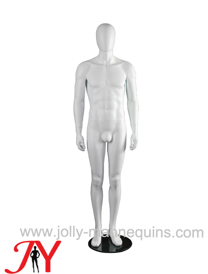 JOLLY MANNEQUINS-全身站姿玻璃钢蛋头男模特 白色YG-7