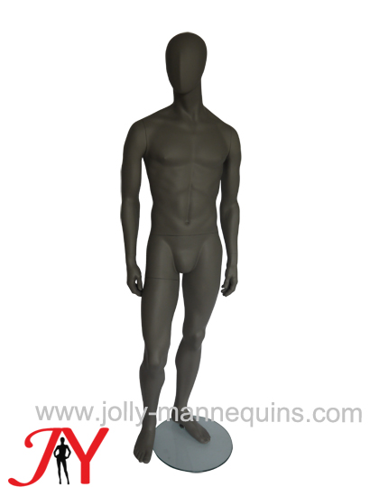 深灰色男全身模特道具 橱窗展示模特架假人抽象人头男装衣架 CM-1112