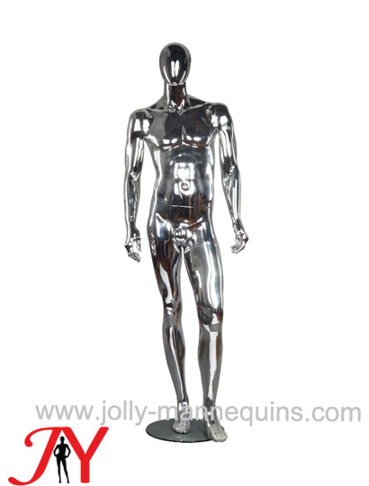 Jolly mannequins fibreglass chrome male egghead mannequin JY-SU146