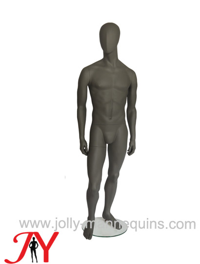 Jolly mannequins male egghead mannequin dark grey color straight arms JY-CM12