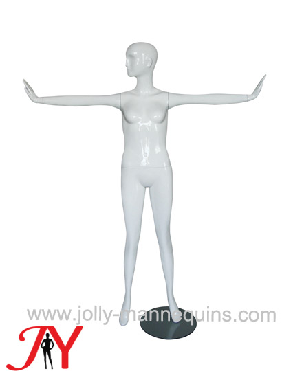 Jolly mannequins high fashion full body store display and window visual display female abstract mannequins white glossy JY-AFM18