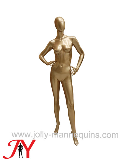 Jolly mannequins stylized full body fibreglass female abstract mannequin pearl luster champagne color JY-AD42