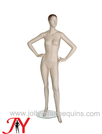 Jolly mannequins sculpture short hair realistic female mannequin light skin color with conservative display mannequin pose JY-CNF2